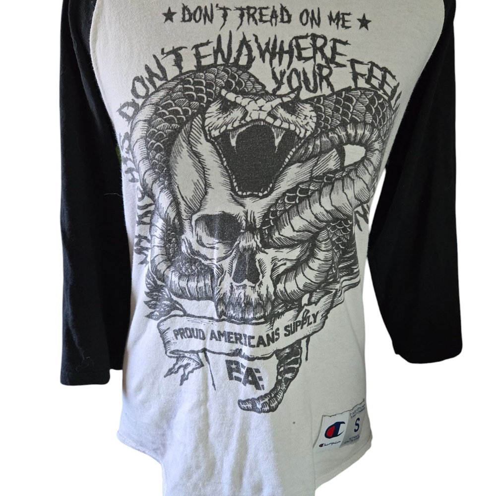 Champion Black and White Graphic Men's Shirt Size S